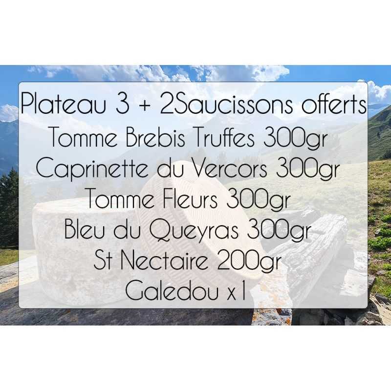 Plateau 3 Noël 2023 + 2 Saucissons Offerts
