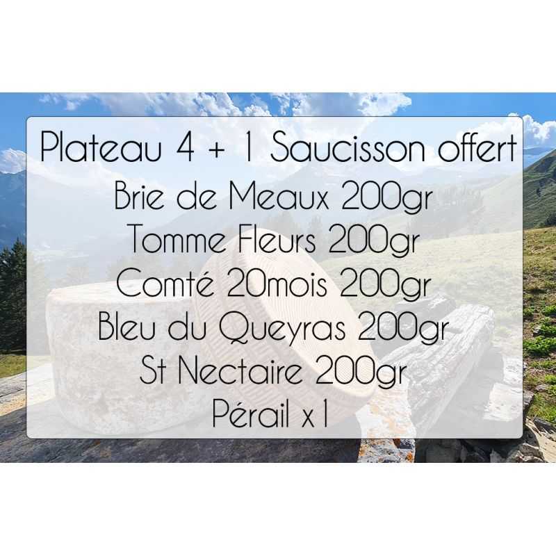Plateau 4 Fromages Noël 2023 + 1 Saucisson offert